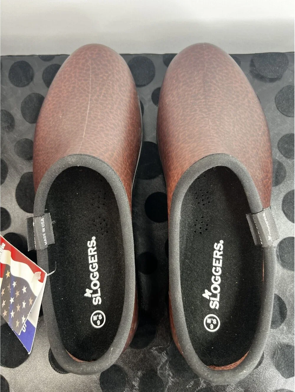 Sloggers Men’s 9 Women’s 11 Waterproof Slip On Shoes Brown NWT Made in USA